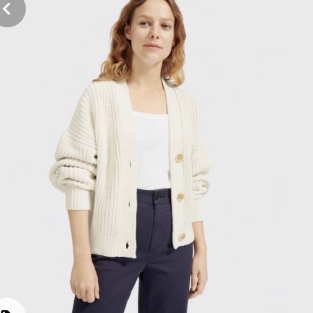 Everlane Textured Cropped Cardigan